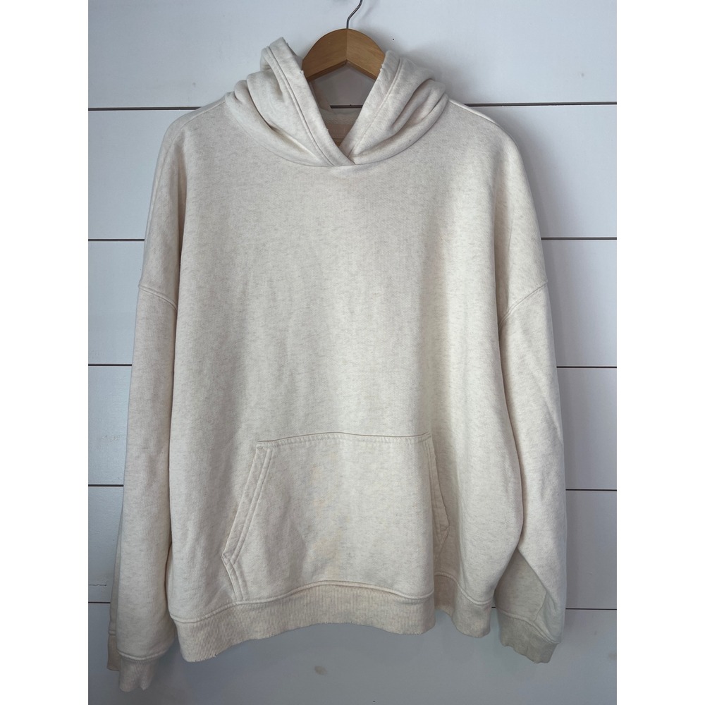 Nuuds Women Oatmeal Heather Oversized Hoodie Large minimalist athleisure